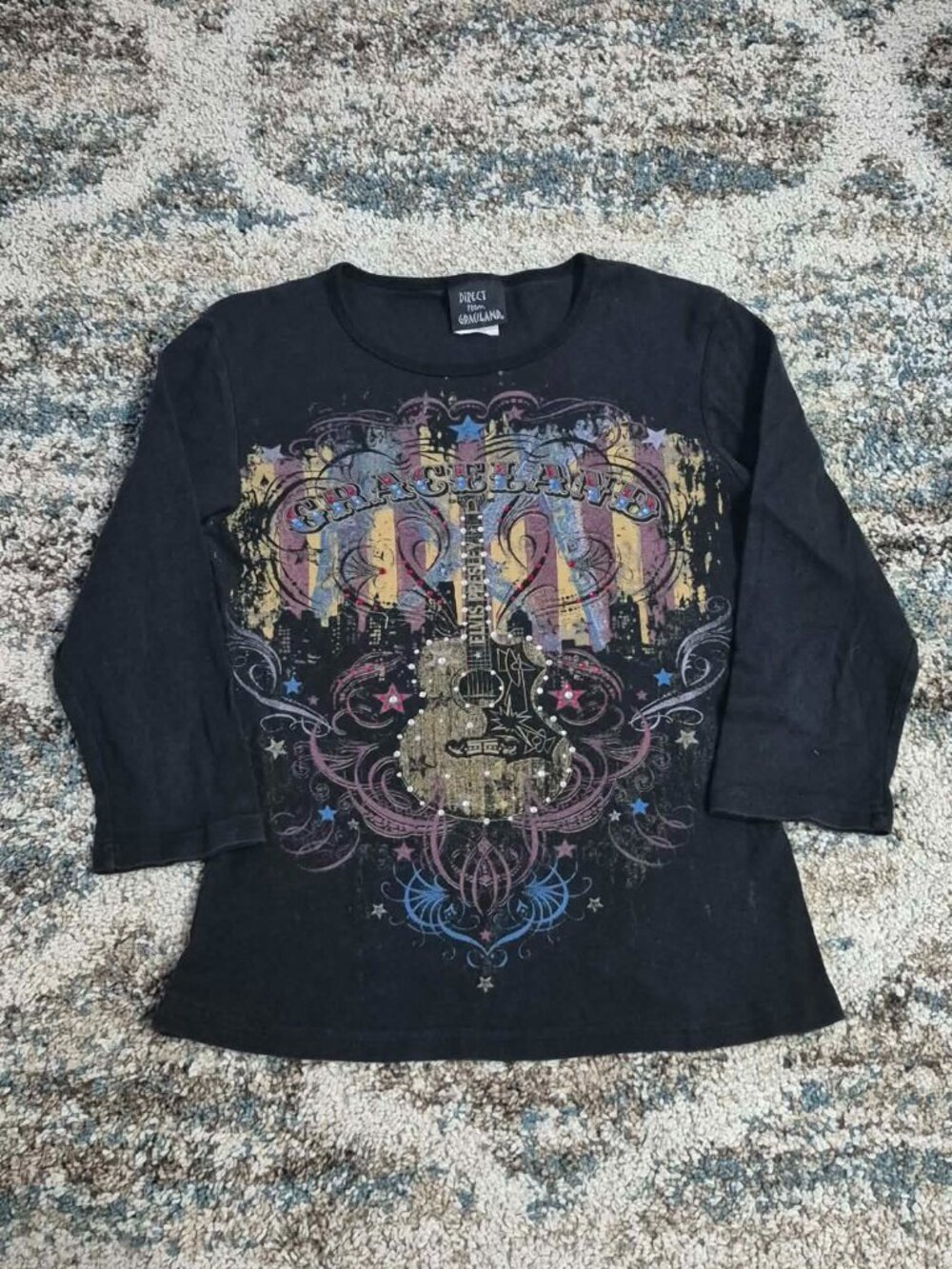 VTG Made in USA 2005 Elvis Presley Graceland Graphic Top – Womens Medium
